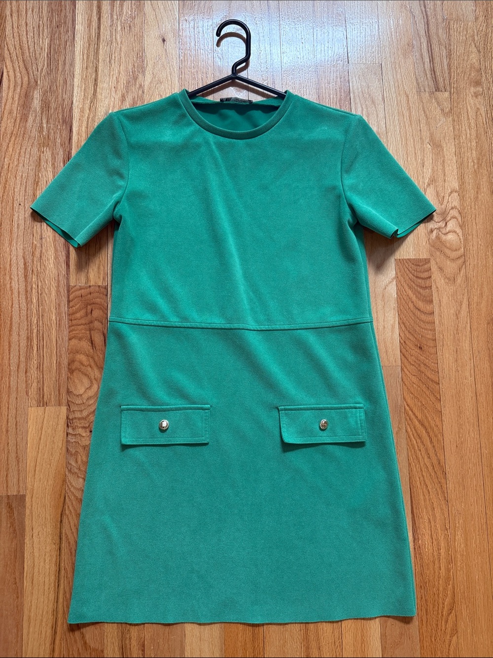 ZARA Women's Short Sleeve Emerald T-Shirt Dress